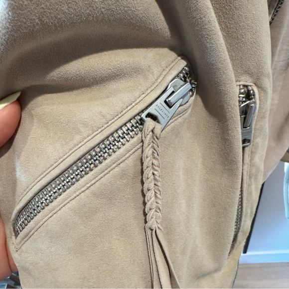 ALL SAINTS Balfern suede leather jacket - Picture 5 of 8